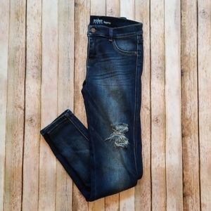 Dark Distressed Skinny Jean Leggings